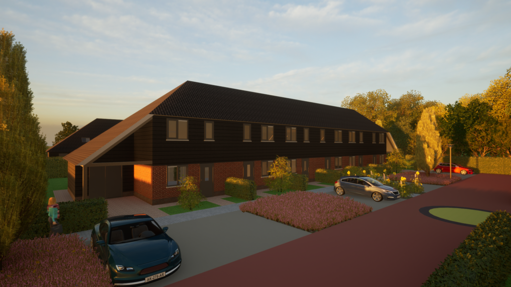 Impressie rijwoningen